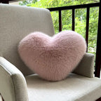 Heart-shaped soft faux fur pillow – decorative heart-shaped pillow cm