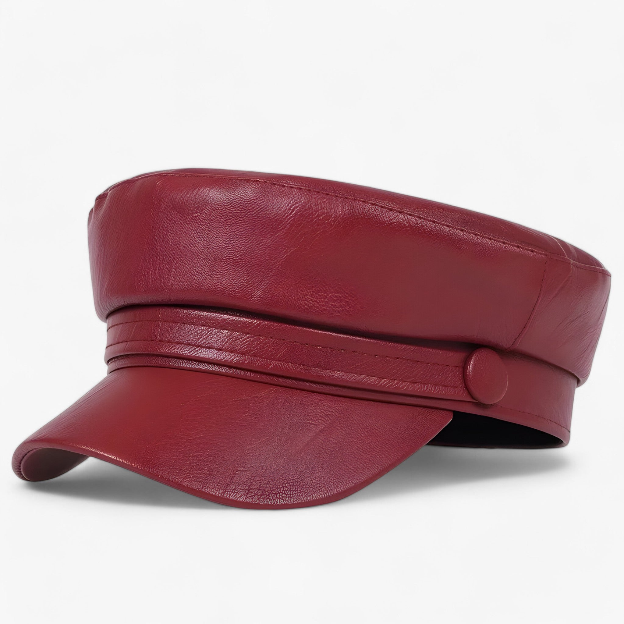 Leather octagonal cap