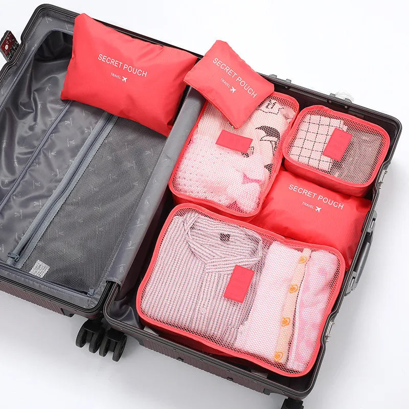 6-piece waterproof packing cube set – suitcase organizer