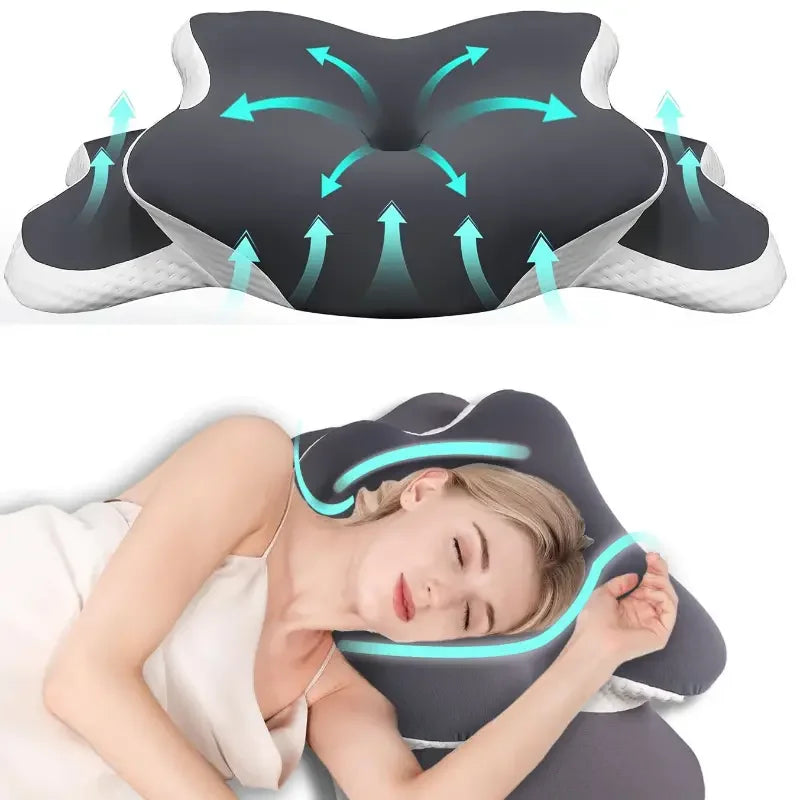 Ergonomisches Nackenkissen mit Memory-Schaum – Schmetterlingsform