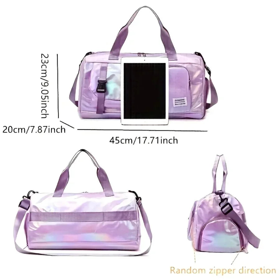 Reisetasche Nylonx 20 cm mit Schuhfach Hologramm