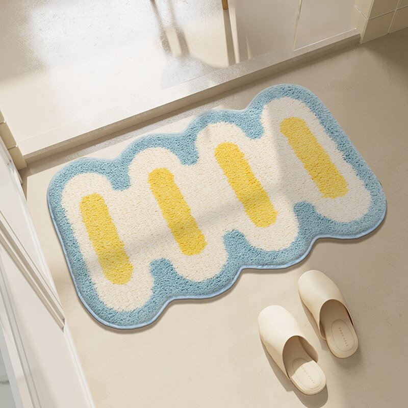 Bath mat with geometric pattern – non-slip and highly absorbent