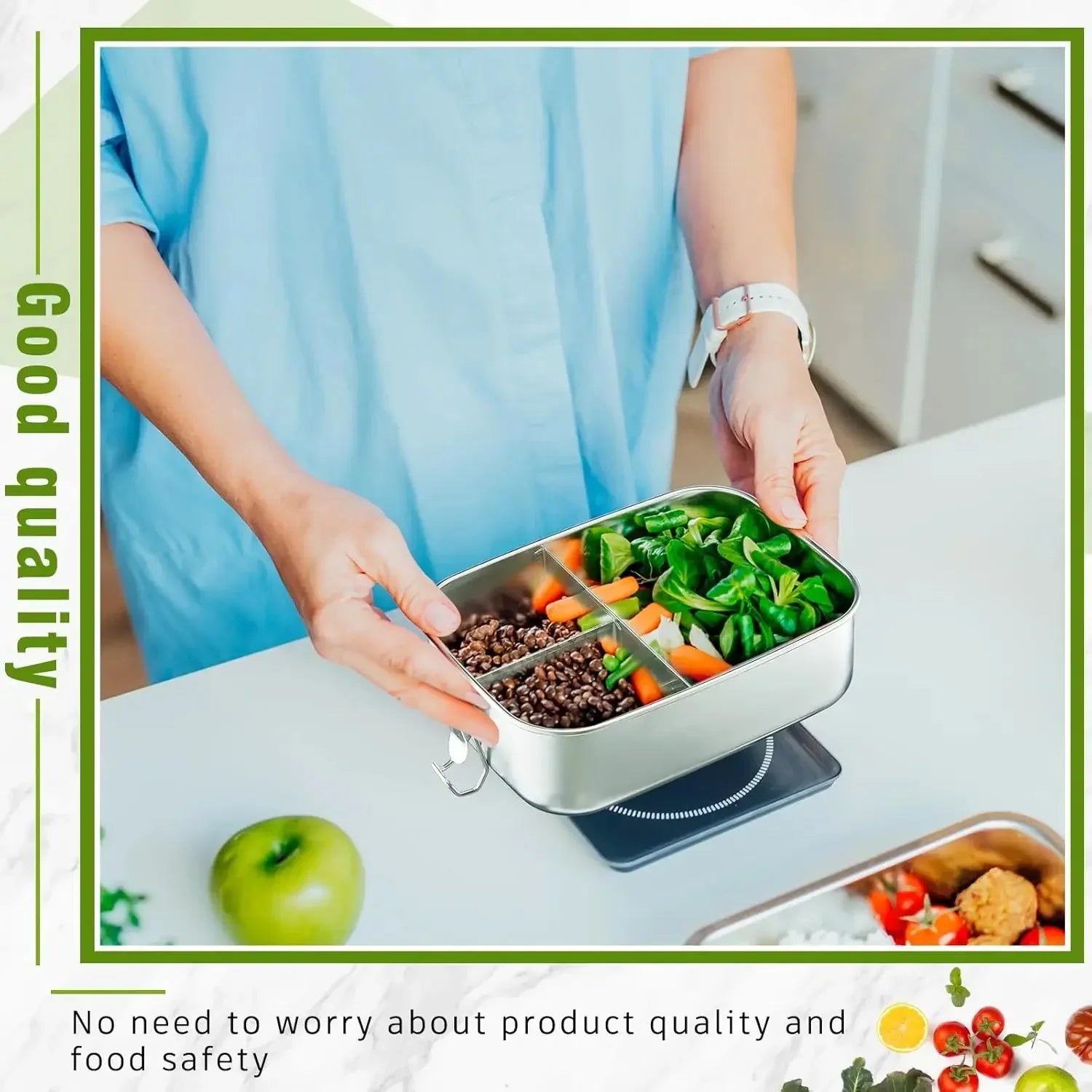 Lunchbox Edelstahl mit Bügelverschluss – BPA-frei