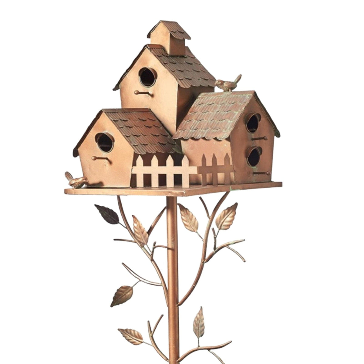 Dekorativer Metall-Vogelhaus-Gartenstab – Vintage-Stil