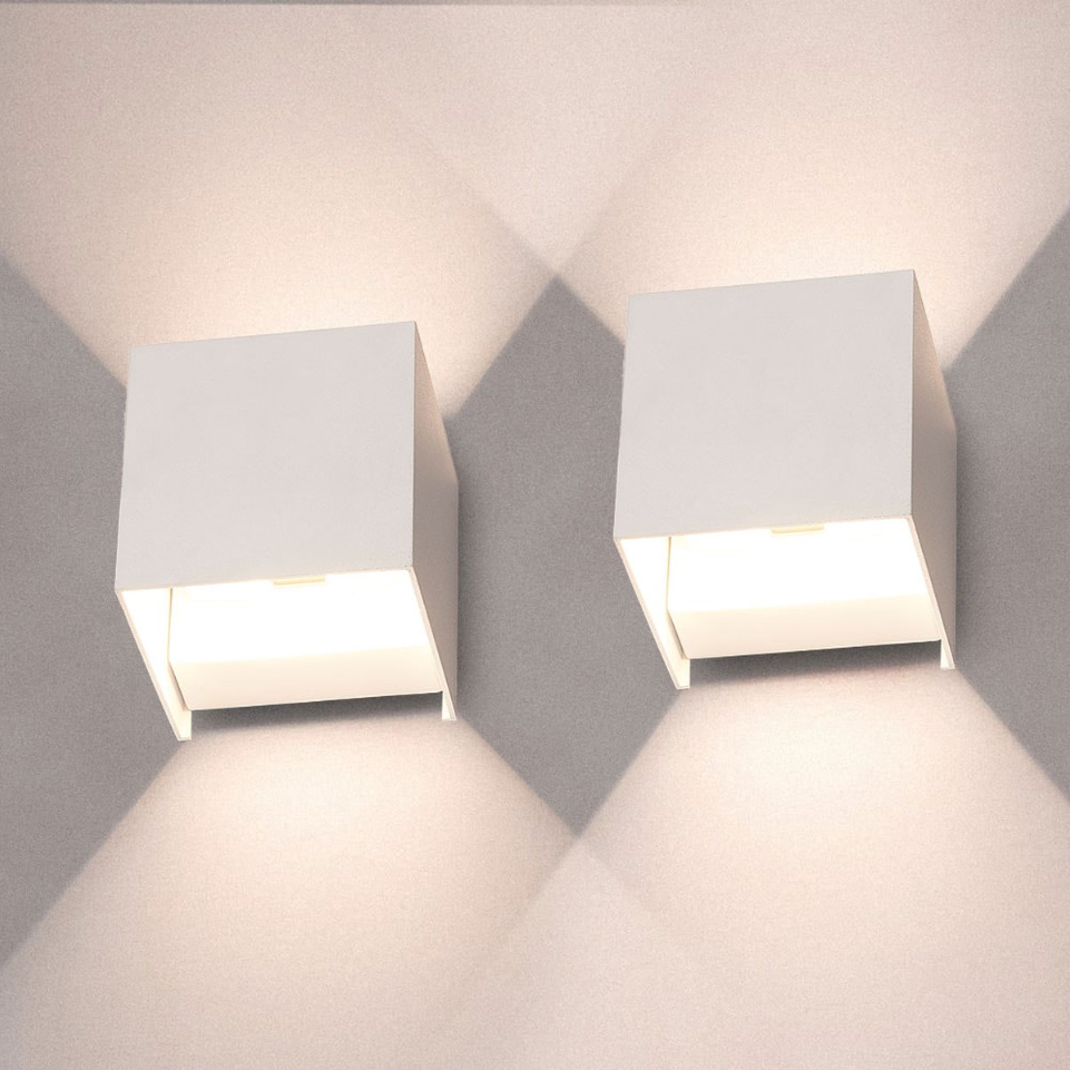 Kabellose LED-Wandleuchte Würfel mit dimmbarem Licht (2er-set)