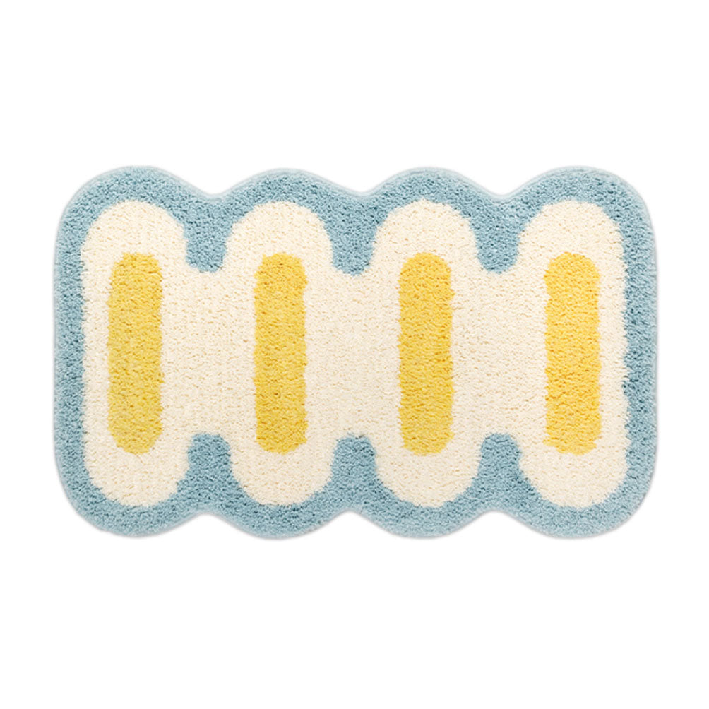 Bath mat with geometric pattern – non-slip and highly absorbent