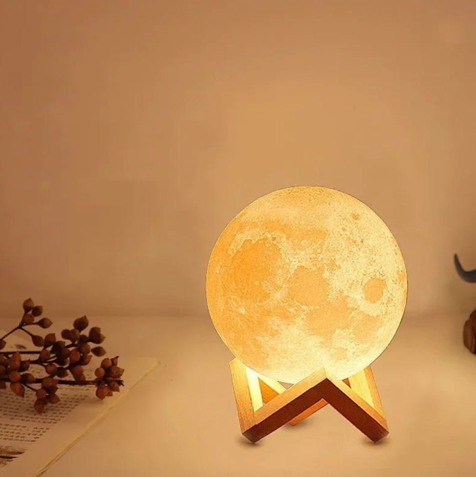 Rechargeable LED Moon Lamp with 16 Colors and Remote Control