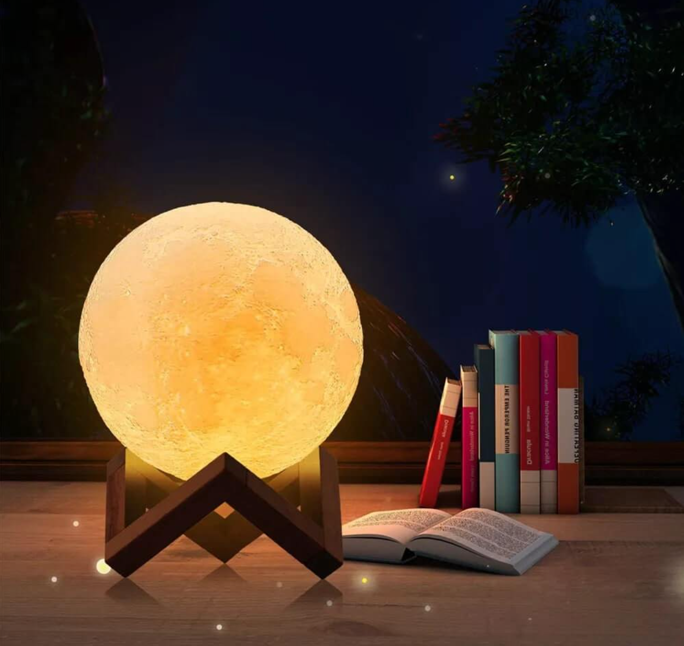 Rechargeable LED Moon Lamp with 16 Colors and Remote Control