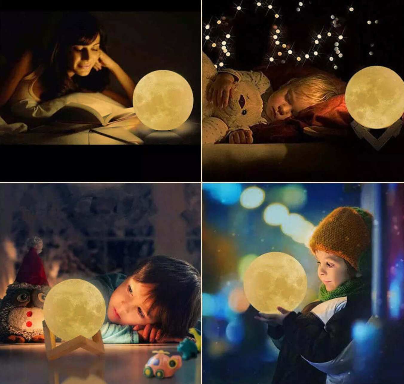 Rechargeable LED Moon Lamp with 16 Colors and Remote Control