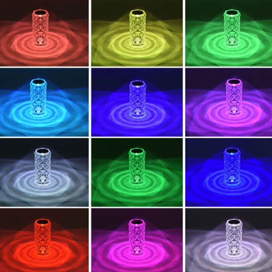 LED-Kristalllampe mit Fernbedienung – 16 Farben, Touch-Sensor