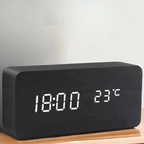 LED wooden watch with voice control
