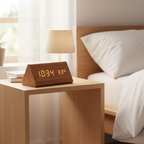 LED wooden watch with voice control
