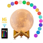Rechargeable LED Moon Lamp with 16 Colors and Remote Control