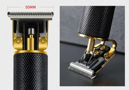 Cordless precision hair trimmer with T-blade