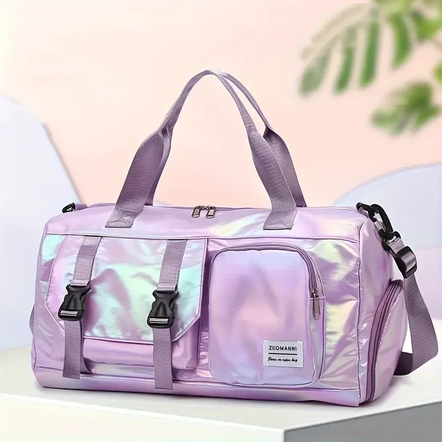 Reisetasche Nylonx 20 cm mit Schuhfach Hologramm