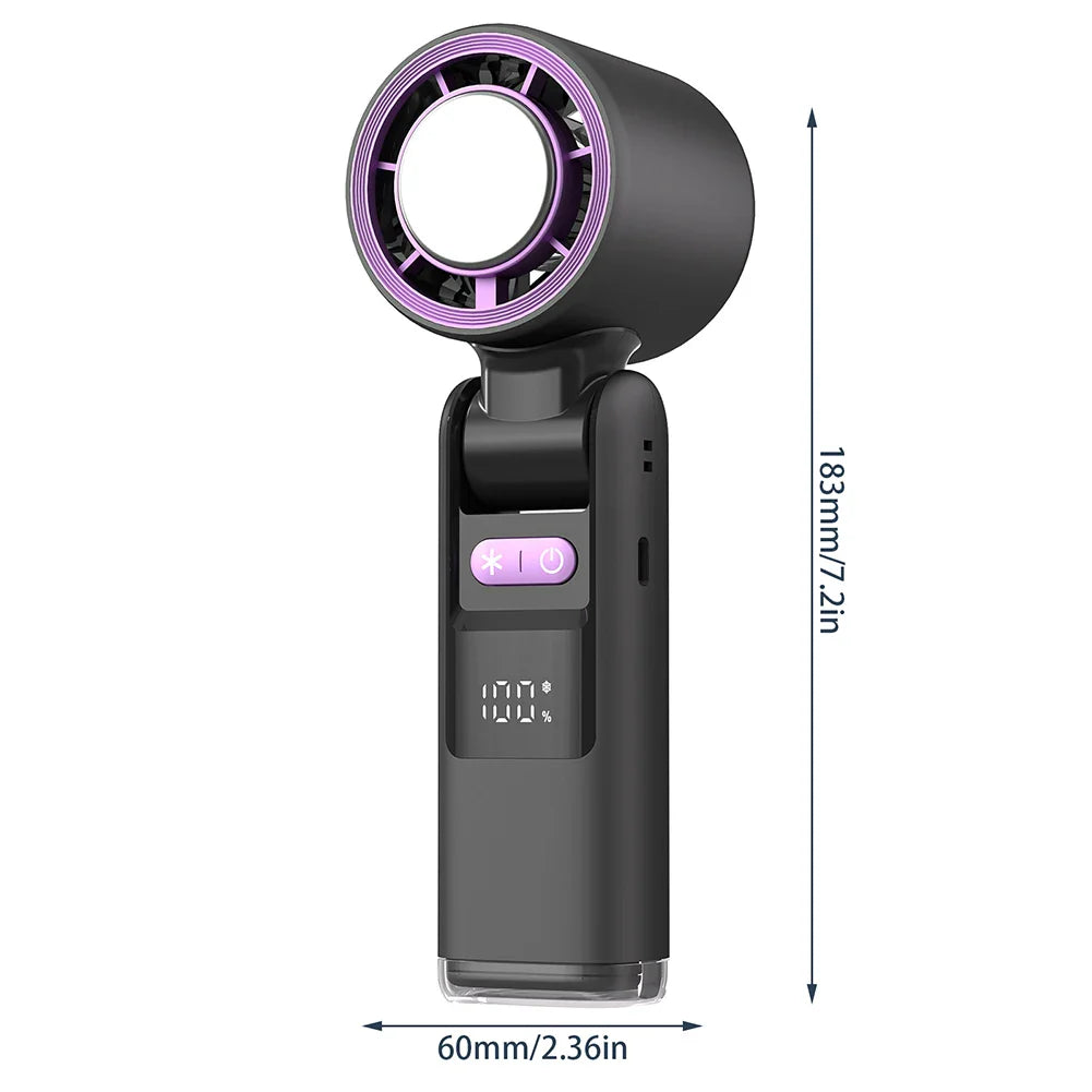 Mini Handventilator mit 100 Windstufen und Digitalanzeige