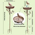 Birdbath with decorative metal spike – Vintage copper look