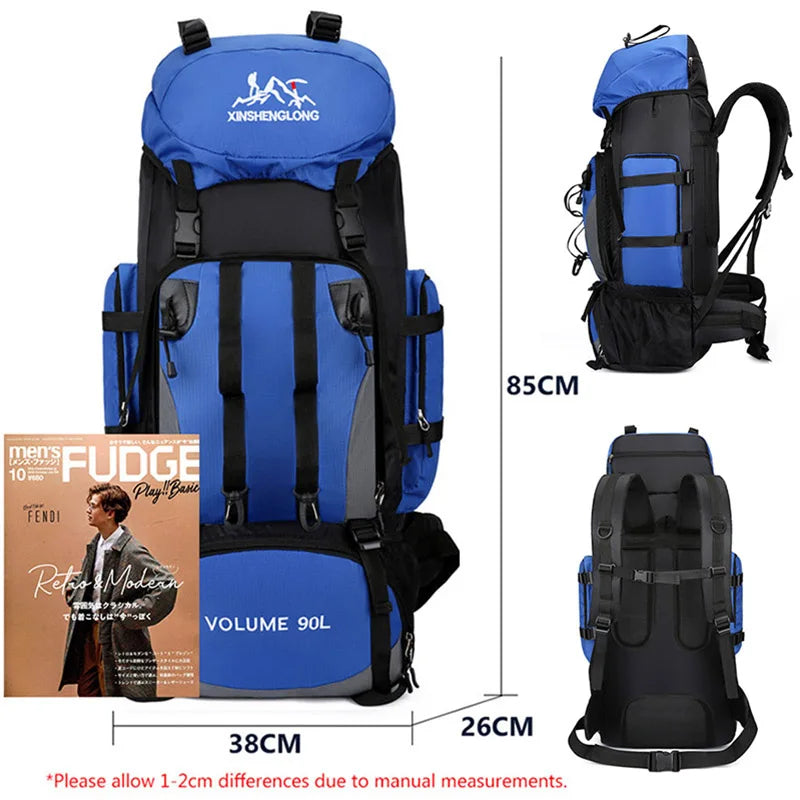 90L Waterproof Trekking Backpack with Large Compartments