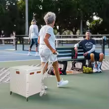 Foldable transport trolley with stair wheels