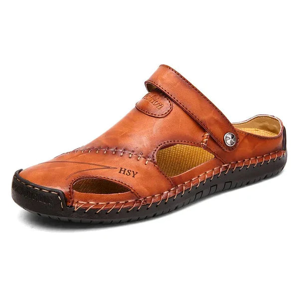 Herren-Sandalen Leder mit Klettverschluss