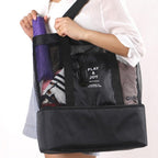 2-in-1 beach bag with insulated cooler compartment