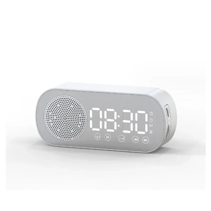 Bluetooth alarm clock with LED display and FM radio