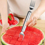 Wassermelonen-Schneider aus Edelstahl mit Gabel