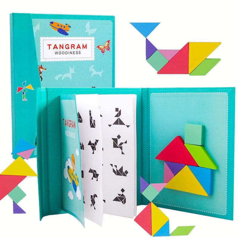 Magnetisches Tangram-Puzzle aus Holz für Kinder