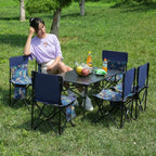 Folding chair for camping and outdoor use with carrying bag