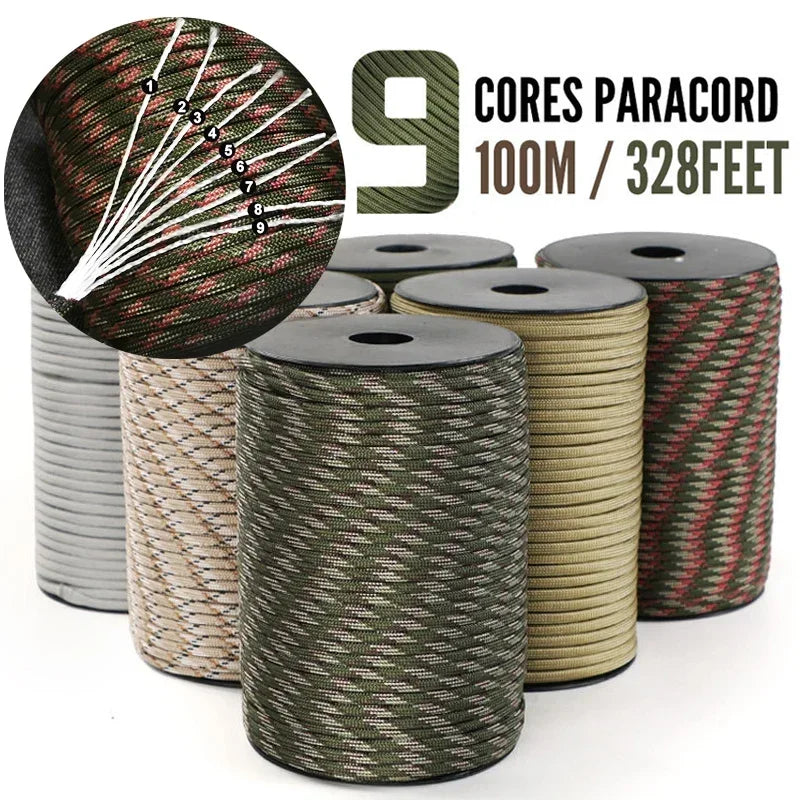 Paracord Outdoor-Seil 4 mm mit 9 Kernsträngen - 295 kg Zugkraft