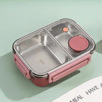 Lunchbox stainless steel 3-compartment with heating function