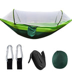Outdoor hammock with mosquito net and storage bag