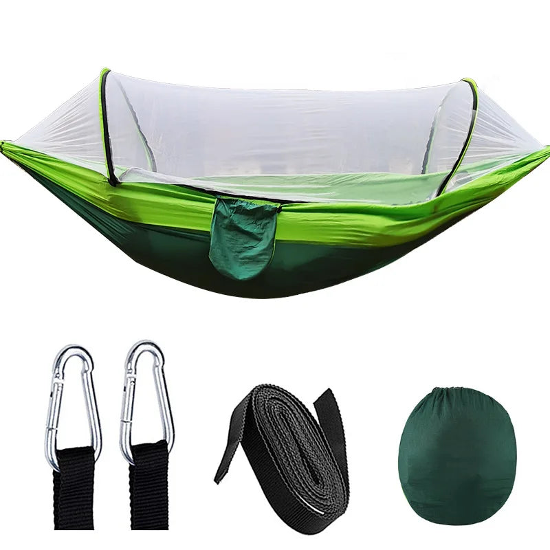 Outdoor-Hängematte mit Moskitonetz und Aufbewahrungstasche