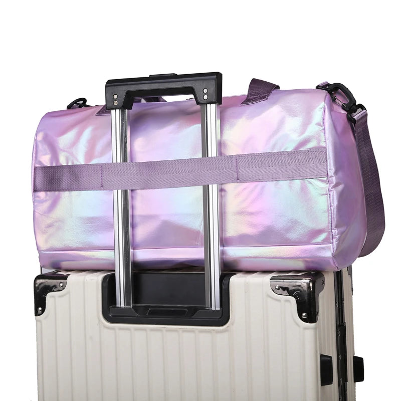 Reisetasche Nylonx 20 cm mit Schuhfach Hologramm