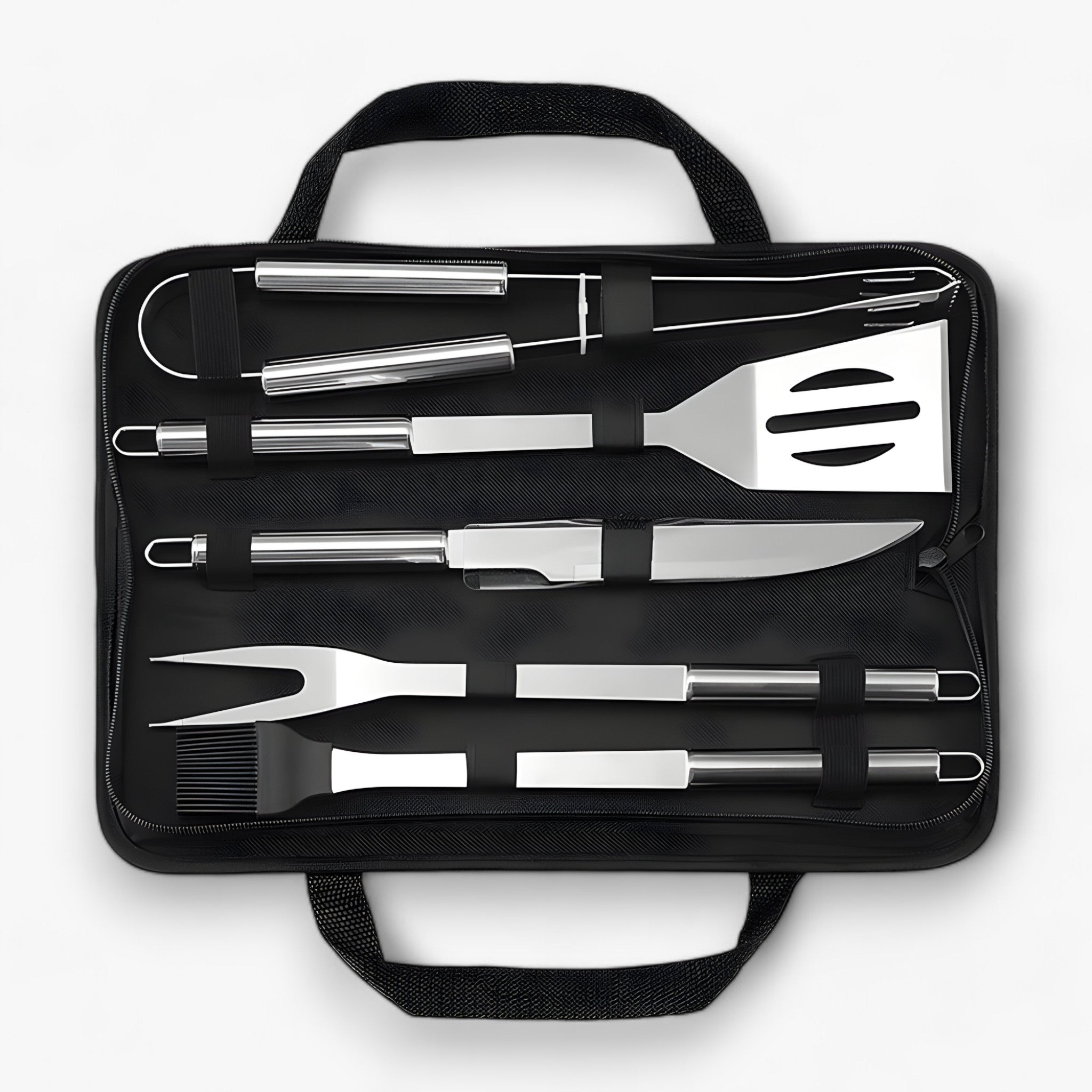 Stainless steel grill cutlery set with carrying case – 3-piece or 5-piece