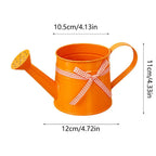 Metal watering can with ribbon bow – Garden & Home Decor