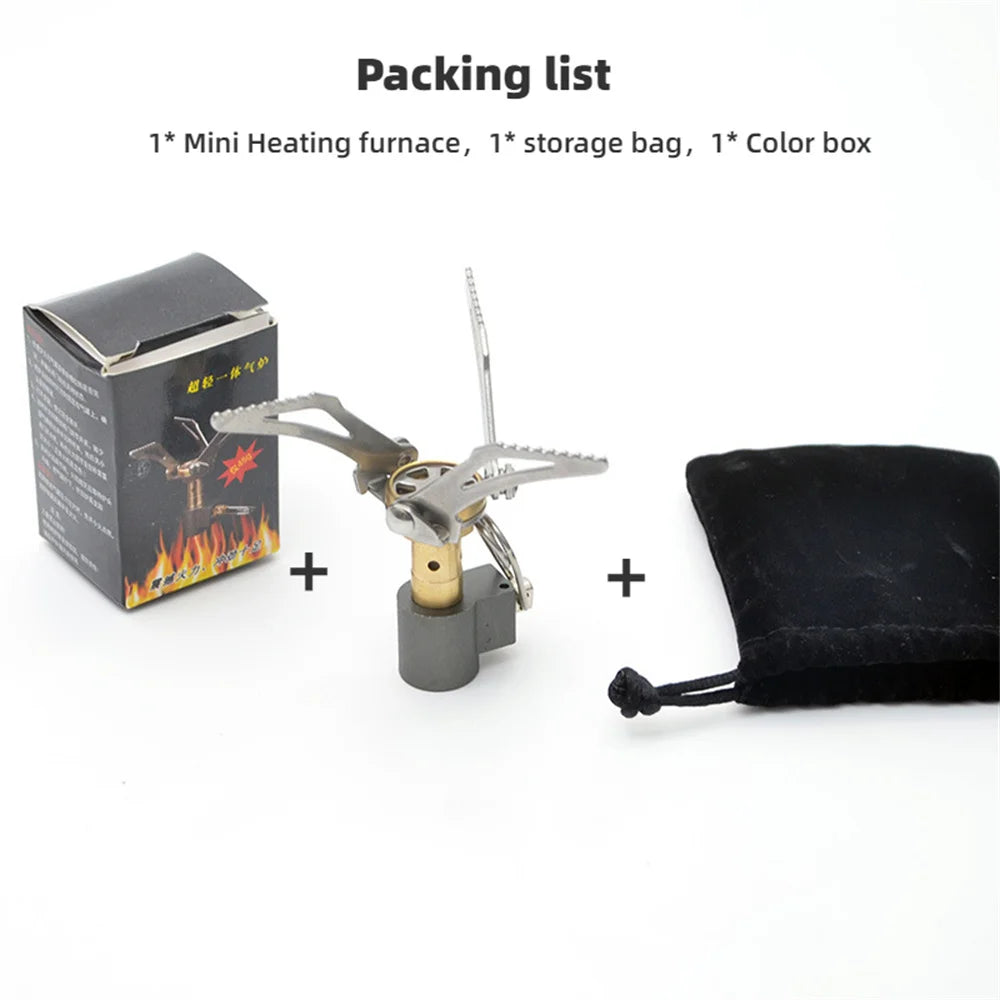 Foldable Mini Gas Stove 45g – Ultralight for Camping and Outdoor Use
