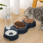 3-in-1 Pet Bowl Set with Automatic Water Dispenser
