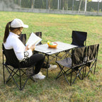 Folding chair for camping and outdoor use with carrying bag