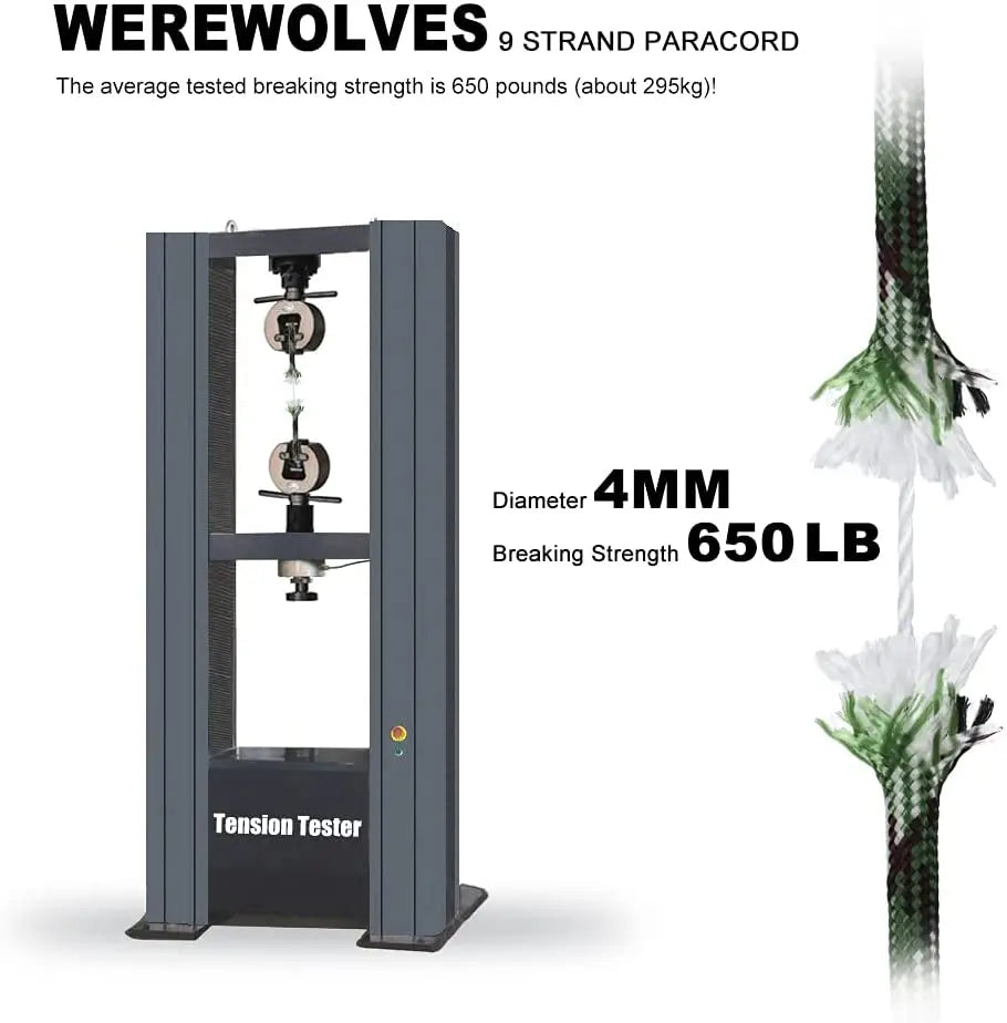 Paracord Outdoor-Seil 4 mm mit 9 Kernsträngen - 295 kg Zugkraft