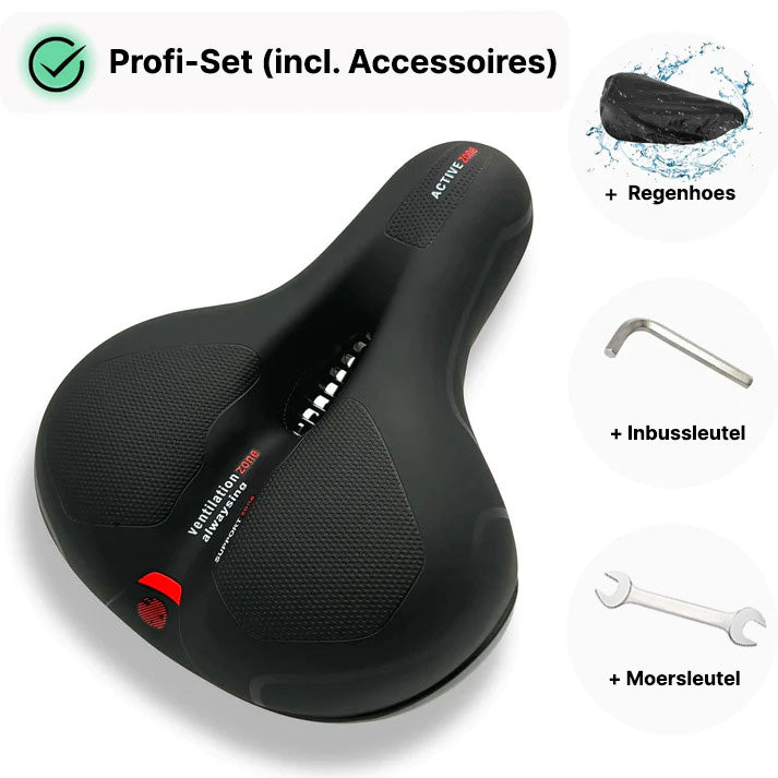 Ergonomischer Fahrradsattel mit Polsterung und Reflektorstreifen