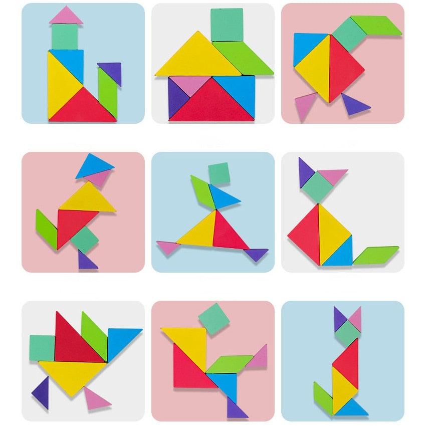 Magnetic Wooden Tangram Puzzle for Children