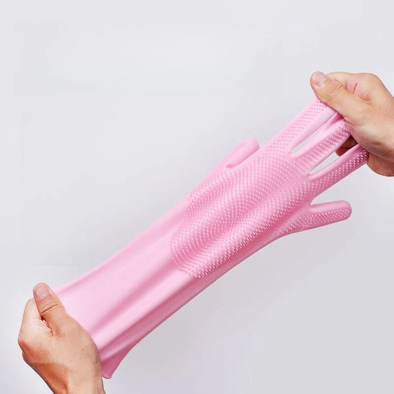 Silikon-Spülhandschuhe mit Reinigungsborsten