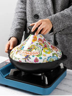 Keramik-Tajine mit Blumenmuster – 2 Liter