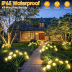 Solar mushroom light with 6 swinging lamp heads – set of 2
