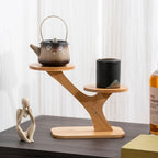 Bamboo table shelf with multi-level display surface