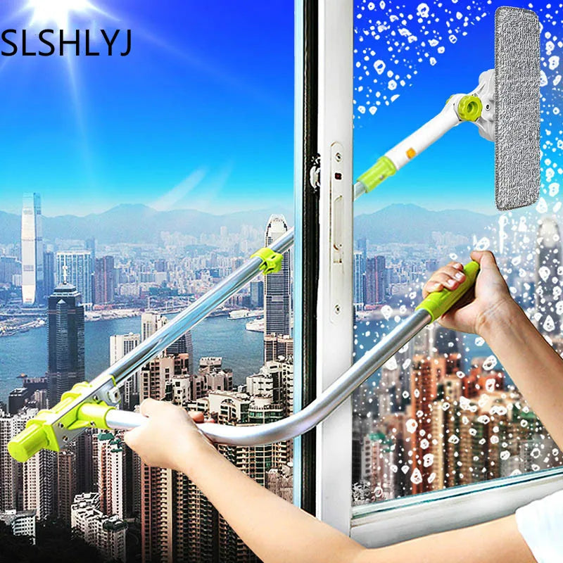 Window cleaner with telescopic handle – Safely reach every pane