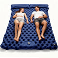 Double inflatable air mattress with pillow and built-in pump