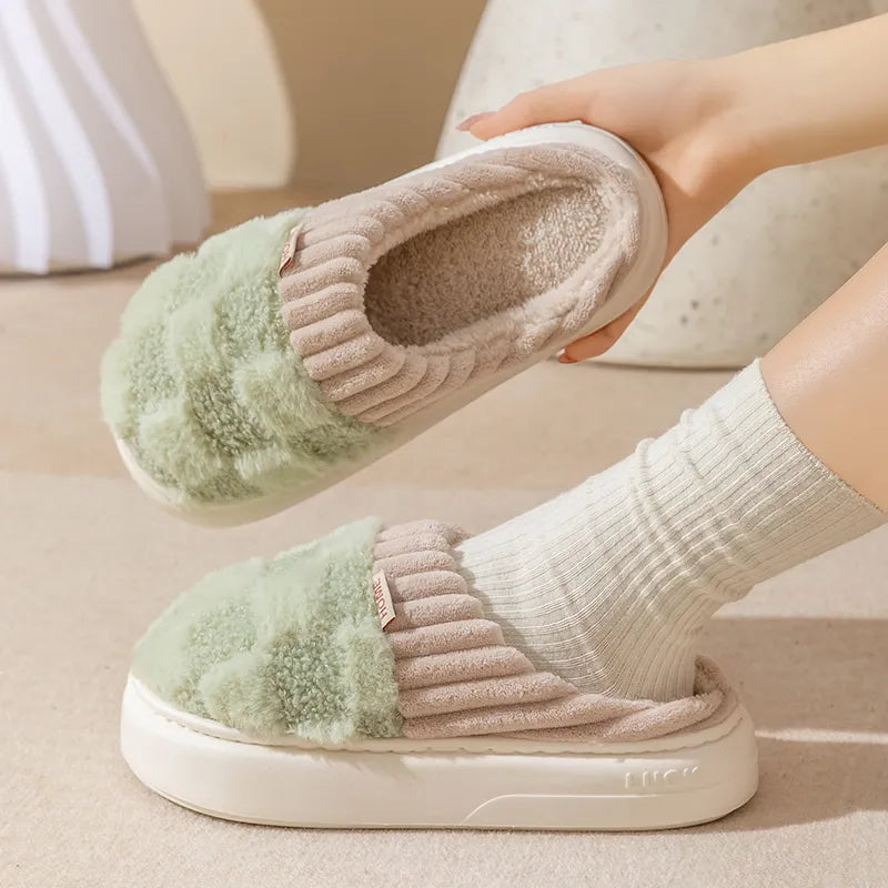 Cozy Slippers with Thick Soft Sole – Warm & Non-Slip
