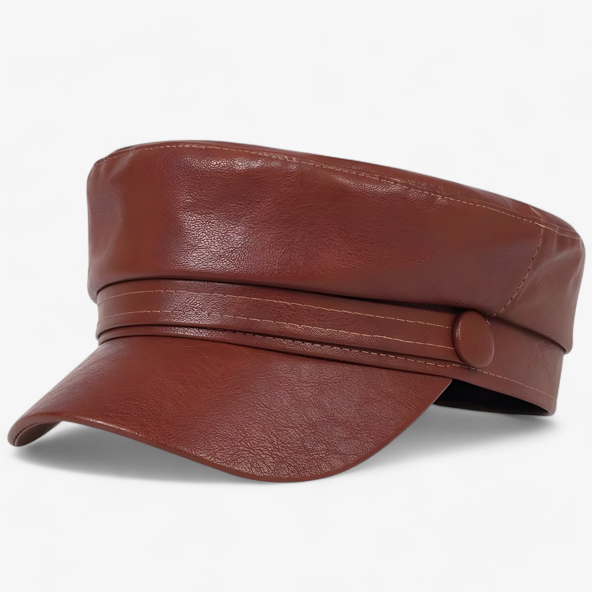 Leather octagonal cap